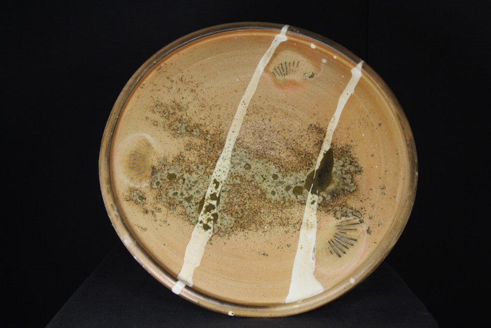 Platter, 56cm dia, natural ash, porcelain slip.jpg