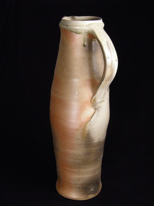 Tall jug, 60cm H, ash glaze and natural ash.jpg